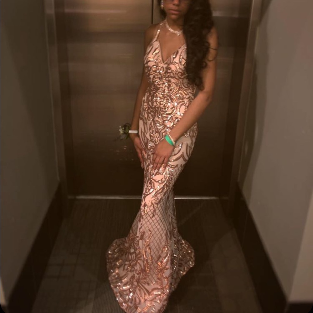 Rose gold prom dress